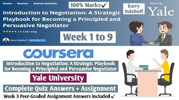 Introduction to Negotiation | Coursera | Week 1 to 9 | Complete Quiz Answers + Week 3 Assignment