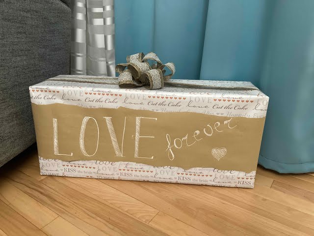 How to Wrap a large box gift. - YouTube