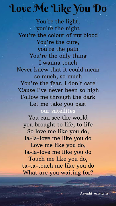 Ellie Goulding-'Love me like you do' Lyrics #song #lyrics #shorts