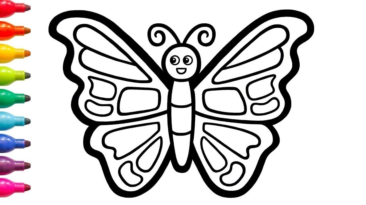 Colorful Butterfly Painting and Coloring for Kids, Toddlers | How to ...