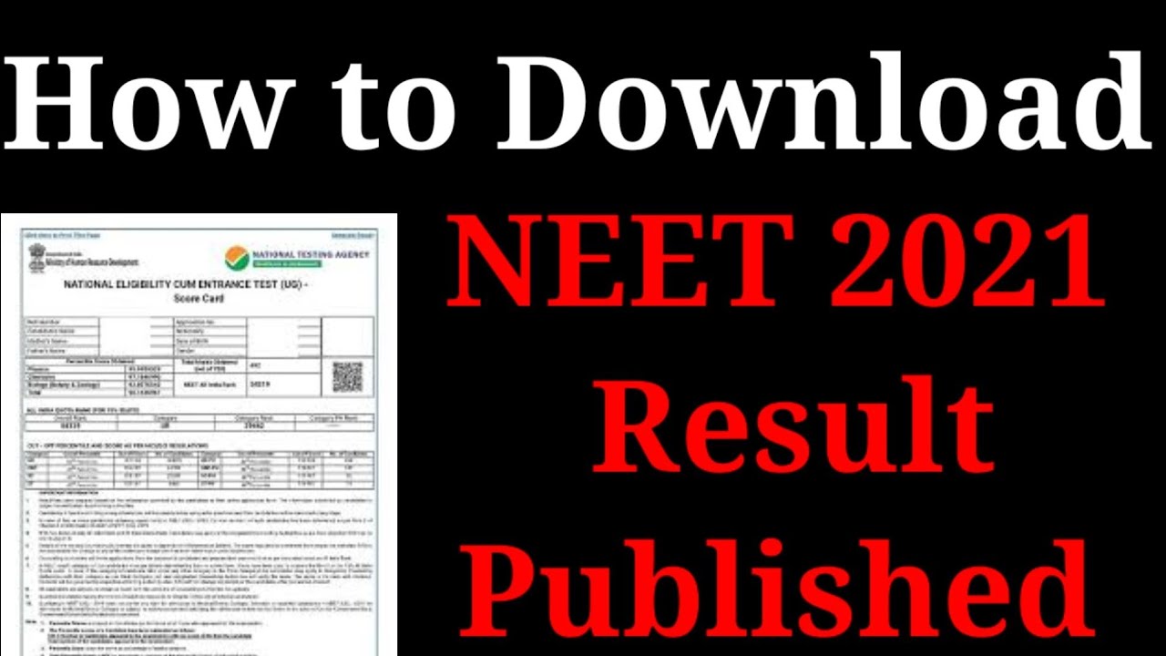 NEET 2021 Result Published|How to Cheak NEET 2021 Result|NTA published NEET 2021 Result