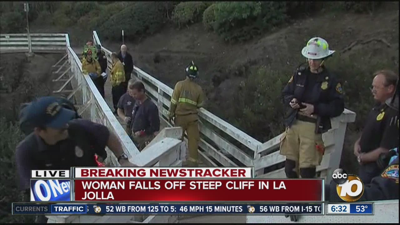 Woman falls off La Jolla cliff YouTube