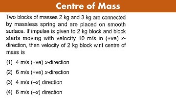 Two blocks of masses 2 kg and 3 kg are connected by massless spring and are placed on smooth surface