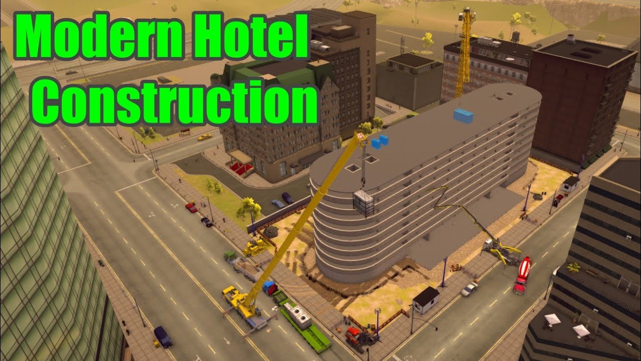 Modern Hotel Construction (Timelapse) - Relaxing Construction Simulator 2 Gameplay