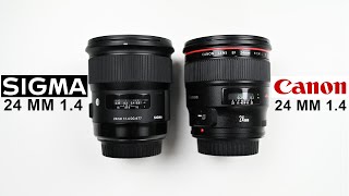 Sigma 24mm 1.4 vs Canon 24mm 1.4 L Glass II | Review with Samples | Filmmaking | Photography | Video
