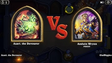 Hearthstone priest dungeon win vs Azari the Devourer