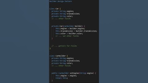 Builder Design Pattern #shorts