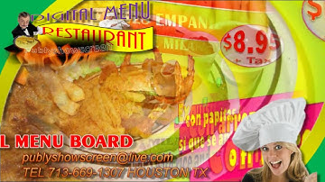 publyshowscreen DIGITAL MENU BOARDS 3D HD with music and video  HOUSTON TX