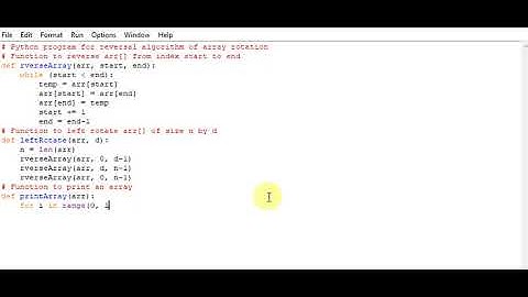 python program on reversal algorithm of array rotation