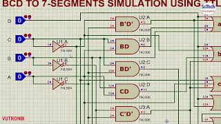 [STE] BCD to 7-Segment simulation using TTL & CMOS logic gates