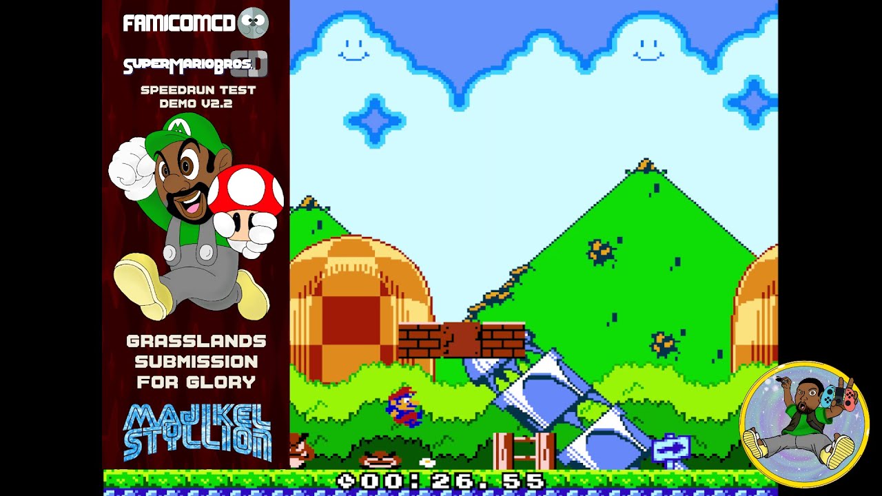 MajiKel Plays Super Mario Bros CD ~ SRCDemo v2.2 - Grassland Submission