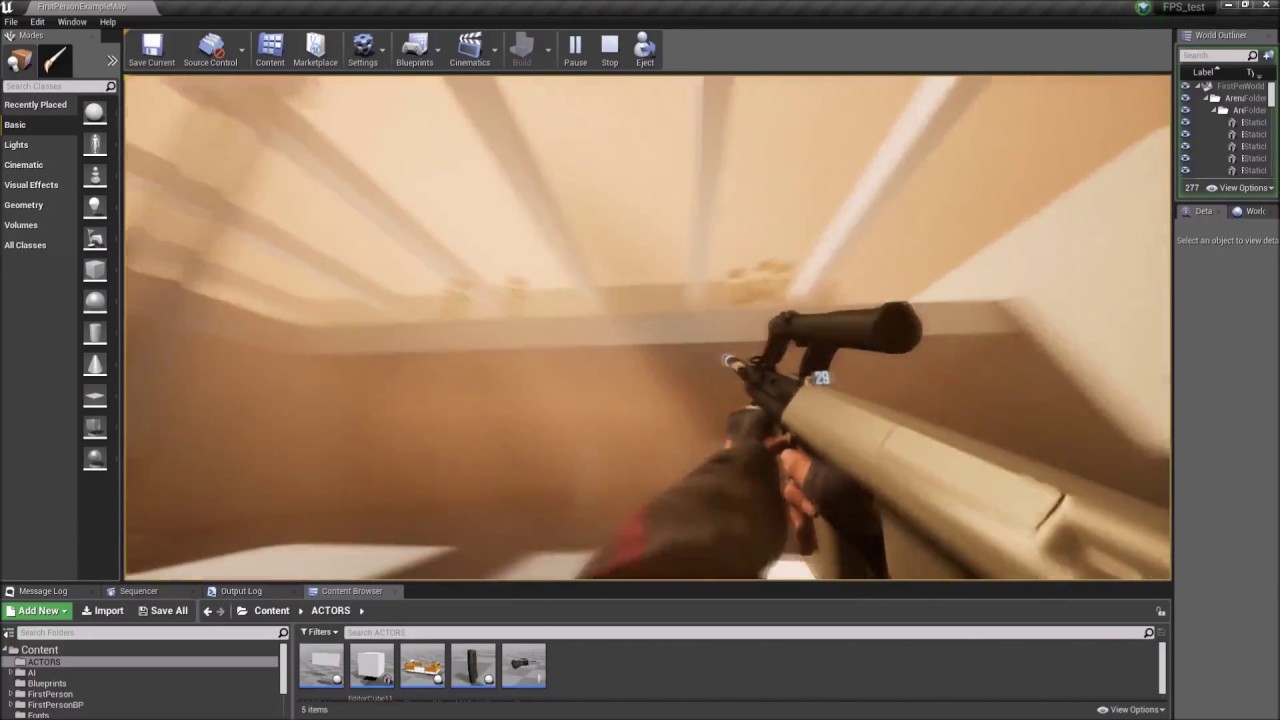 Early FPS animation tests in Unreal Engine 4 - YouTube