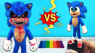 SONIC transforming into SONIC.EXE with clay ➤ CreepyPasta clay Tutorial \/ How to make