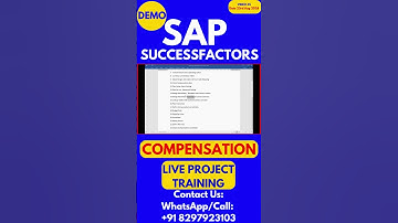 SAP SuccessFactors Compensation Training  Video 35: 23rd Aug 2024 #sapsuccessfactorstraining