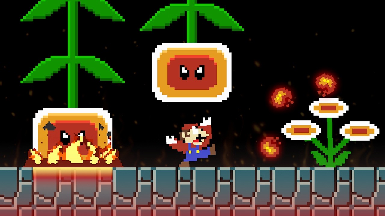 Mario but Fire Flowers are ENEMIES!