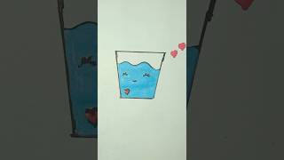 water glass for kids easy drawing