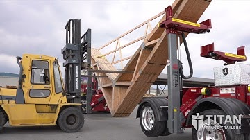 Loading Building Trusses onto the Trailer - Titan Truss Trailers