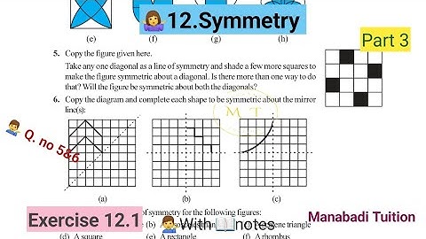 7th class maths |Chapter 12| 💁‍♀️Symmetry |Exercise 12.1| 🙋‍♂️Q no 5&6| part 3|CBSE|NCERT|