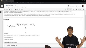 Learn Simple Moving Average (SMA) using Python on Google Colab