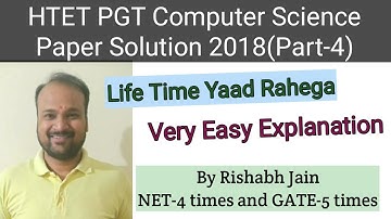 Lect-4.4 | HTET previous year question paper 2018 with solution for PGT computer science - Part 4