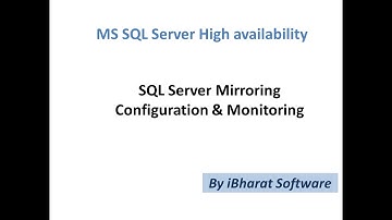 Industry-Based SQL Server Mirroring Configuration & Setup in Hindi Day 22 (Part 02) #ibharatsoftware