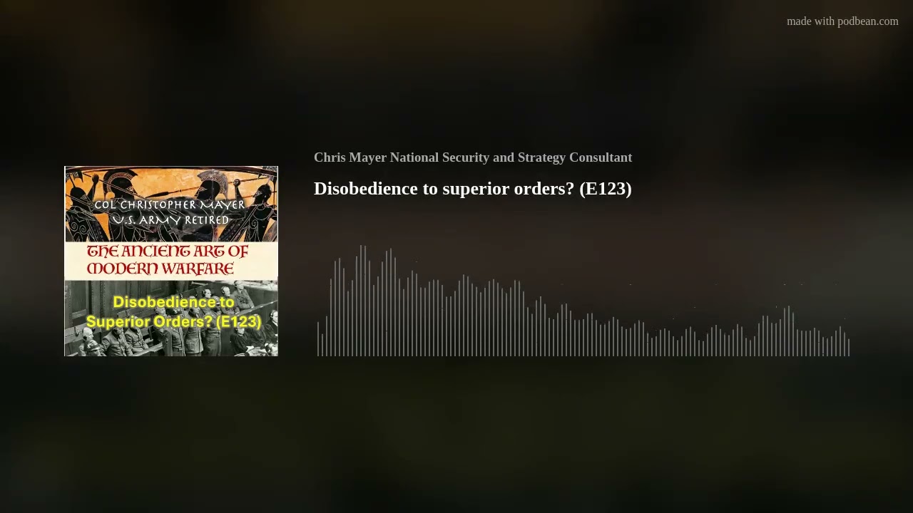 Disobedience to superior orders? (E123)