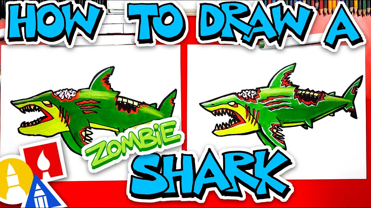 How do you draw zombie shark?