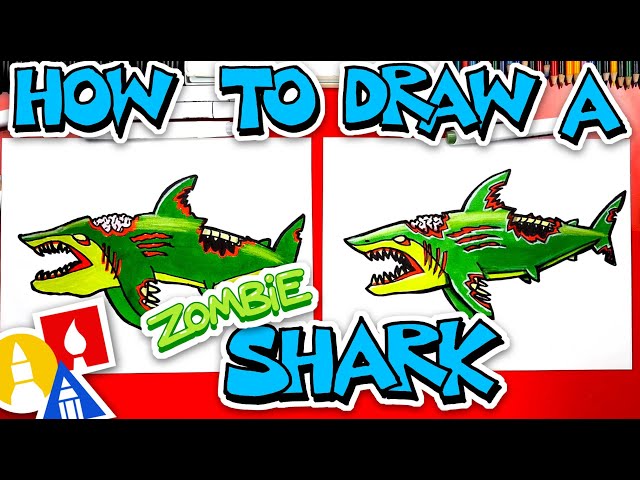 How To Draw A Zombie Shark - Videos For Kids