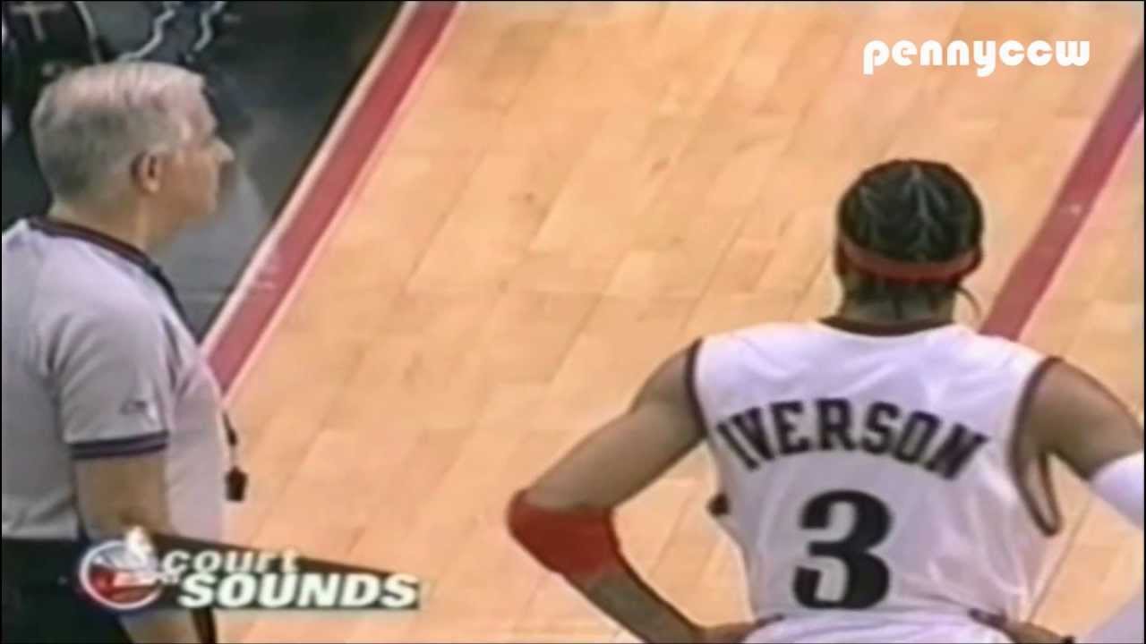 Allen Iverson & Larry Brown argue with the RETARDED NBA Referee