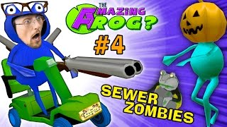 SEWER ZOMBIES vs. SHOTGUN BLAST!  AMAZING FROG HALLOWEEN Part 4 (FGTEEV Pumpkin Head Costume)