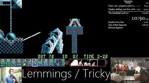 (World Record) Lemmings (Tricky) Speedrun (MSDOS) [1:16:25.070]
