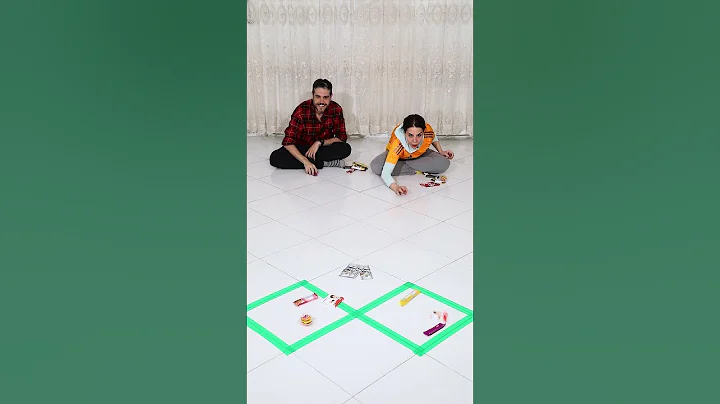 Whoever Throws More Snacks Into the Square Wins 😱 Insane Accuracy Challenge! #SnackChallenge #funny