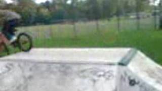 Jumping over a PVC-Becher Funbox