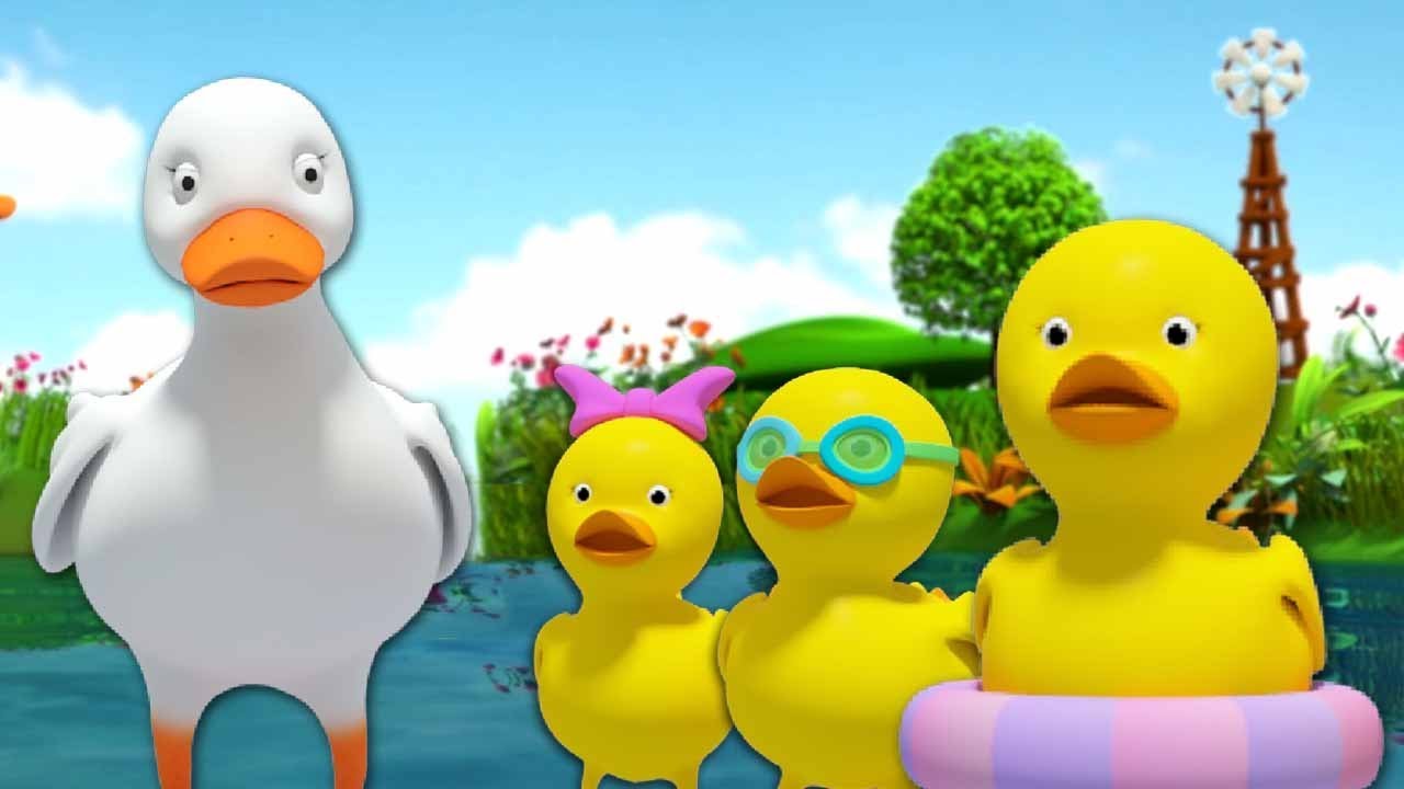 Cinco patos pequeños infantiles Rimas Nursery Rhymes Rhymes in