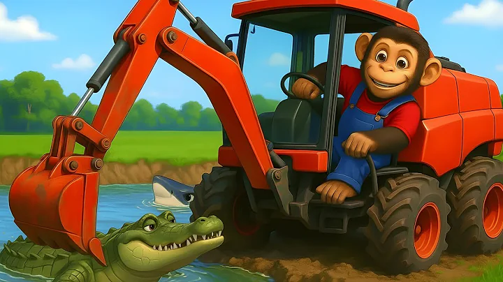 Wheel Theft Incident, Smart Monkey Farmer Gets Back Wheel At Shark Lake - Farm Work | Funny Monkey 🐒