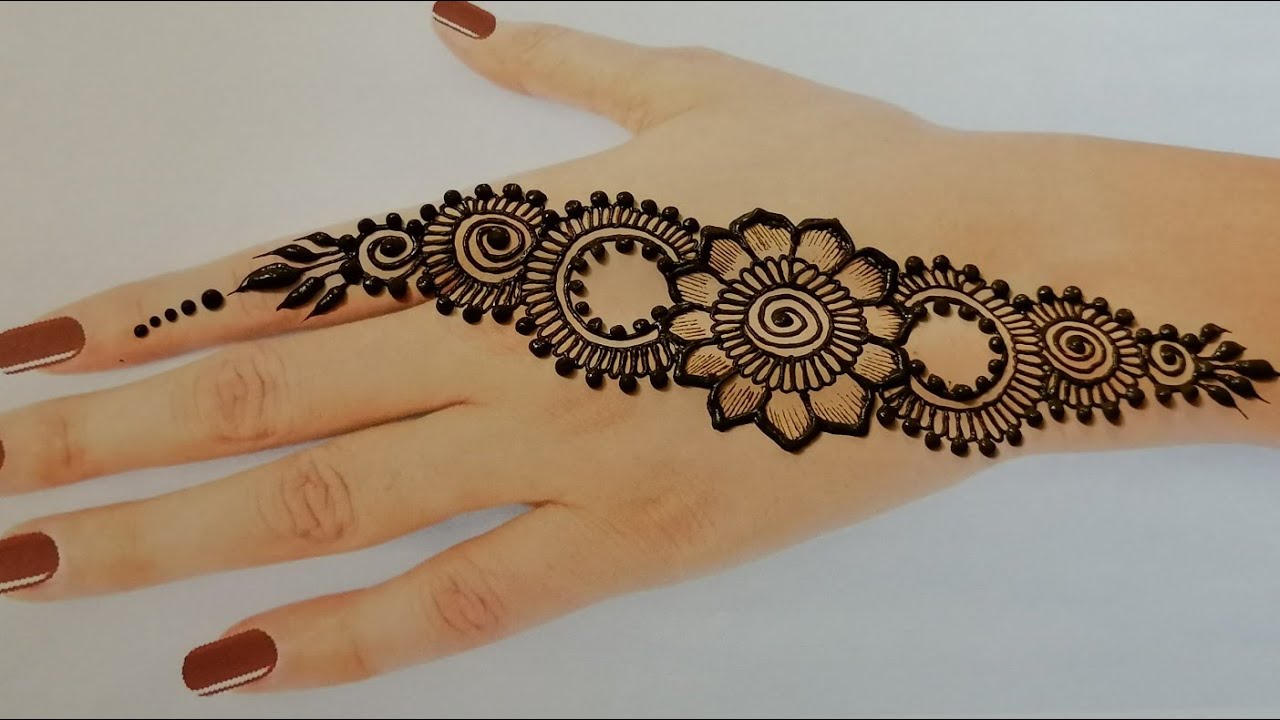 easy back hand mehndi design ll mehendi design for back hand ll Mehndi ...