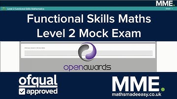 Open Awards - Functional Skills Maths Level 2 – Mock Exam Solutions