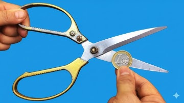 Sharp scissors like a razor with just a coin. No tools, no hassle! | Sharpen dull scissors yourself