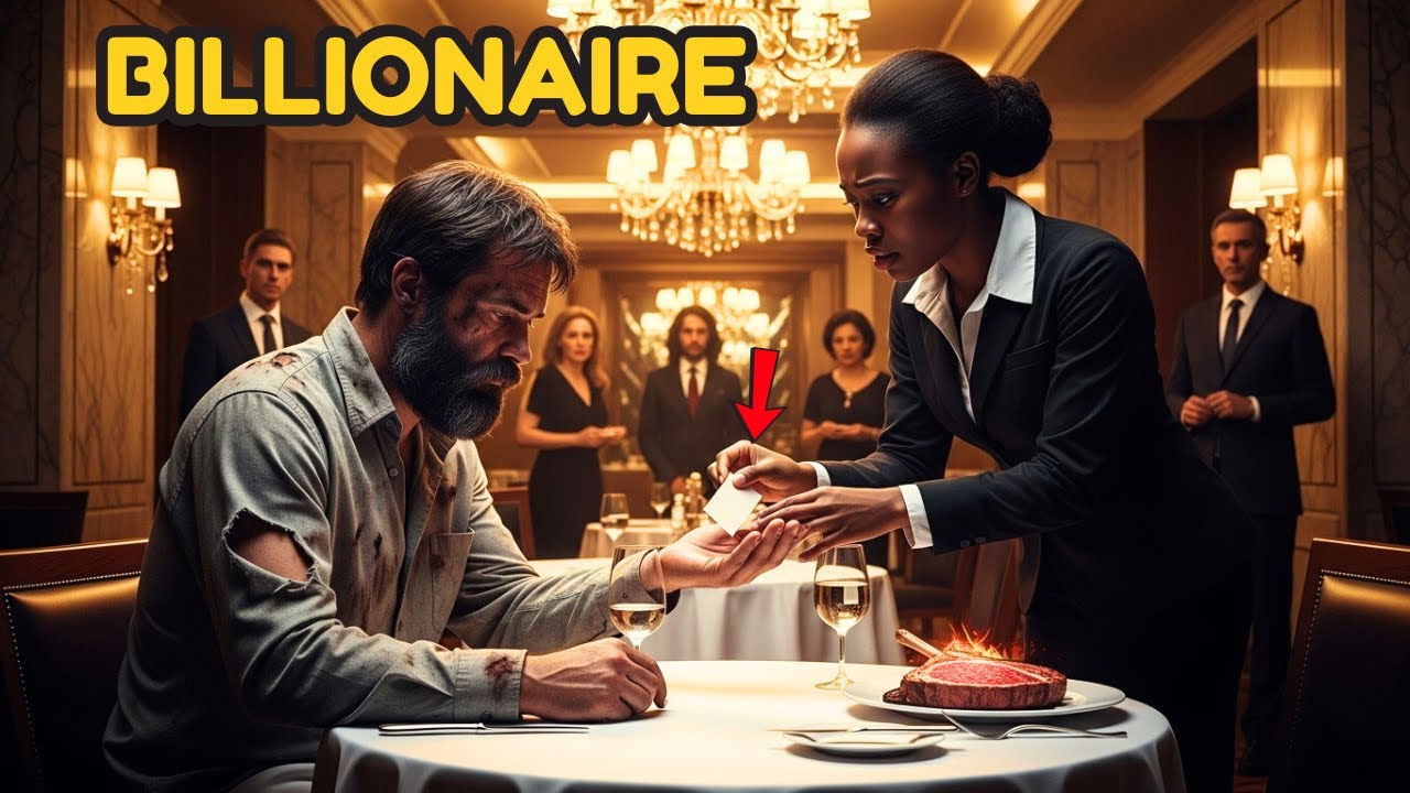 Undercover Billionaire Orders Steak… Black Waitress Slips Him a Note That Stops Him Cold
