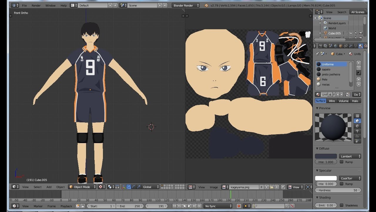 Haikyuu Character Modells : r/blender