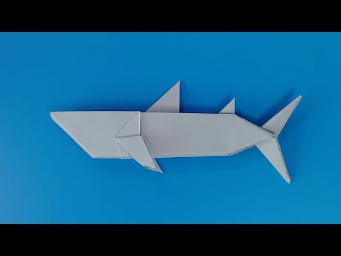 색종이로 상어 접는방법(종이접기) / 네모아저씨 / Origami shark