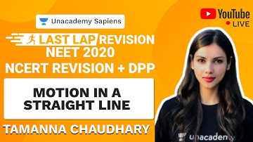Last Lap NCERT Revision and DPP | Motion in a straight line | NEET 2020 | Physics