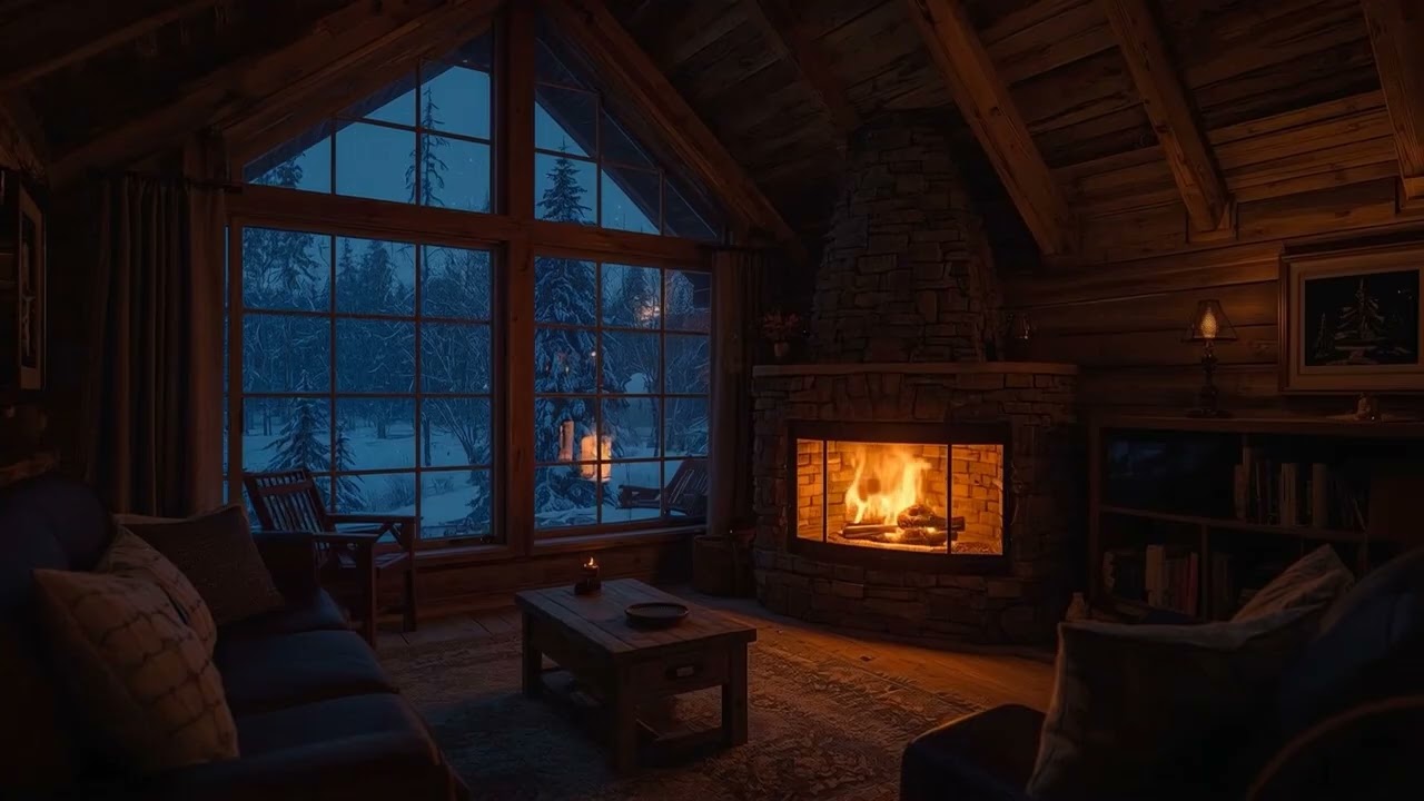 Chill Winter Jazz 🎷 Deep Focus Music – Calm Snow & Cozy Fire