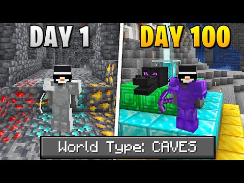 I Survived 100 Days Of Hardcore Minecraft, In A Cave Only World