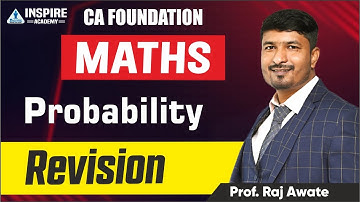 🎲📊 CA Foundation Maths Revision: Probability | By Raj Awate | Sept 24 #ProbabilityRevision