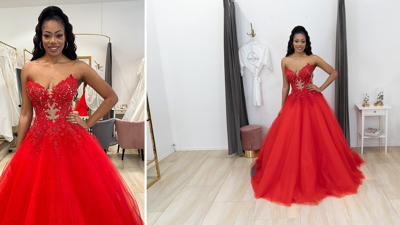 Agora Kleid in Rot | Prinzessin Brautkleid | Sexy Weddingdress