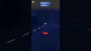 Flight from Kingston to London ✈️ #airline #map #travelroutes