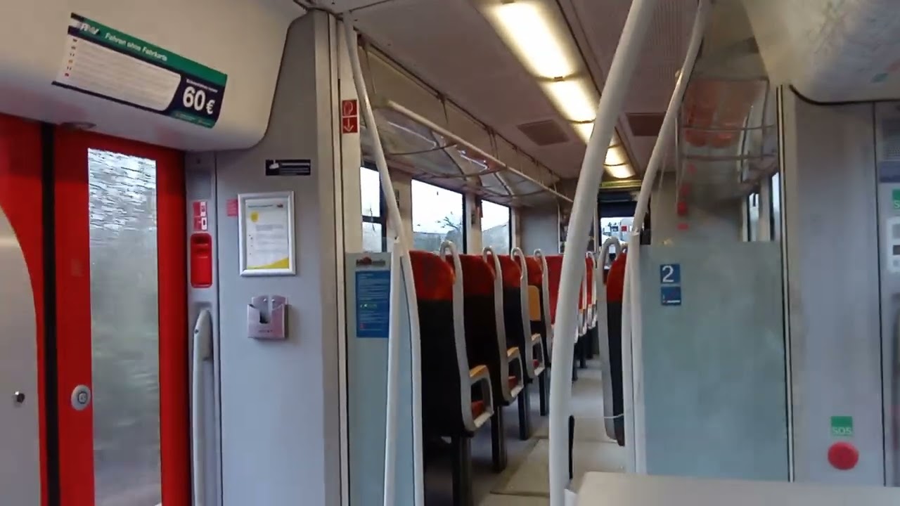 Mitfahrt und Innenraum im HLB  TSB Lint 41 auf der RB 21 Ländchesbahn.