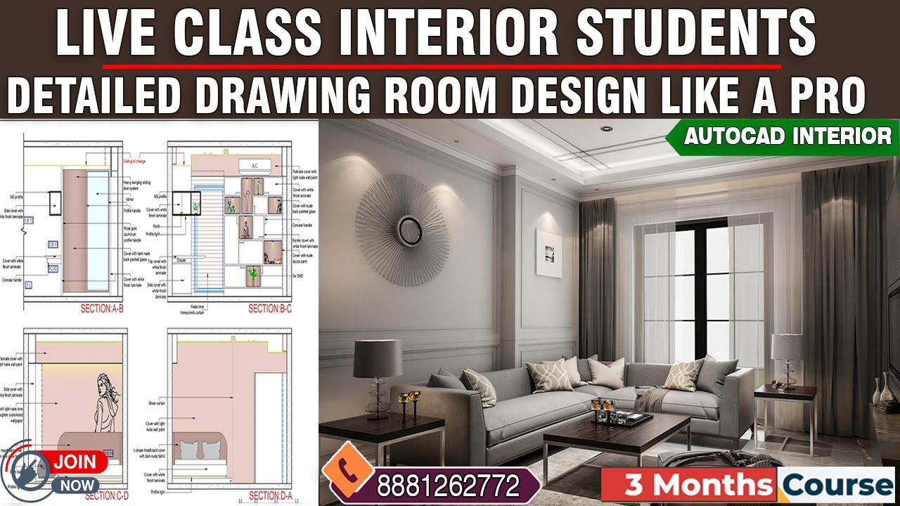 Live Class Interior Group Detailed Topic Drg.Room Design / Wanna Make ...