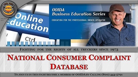 National Consumer Complaint Database ... for truckers?
